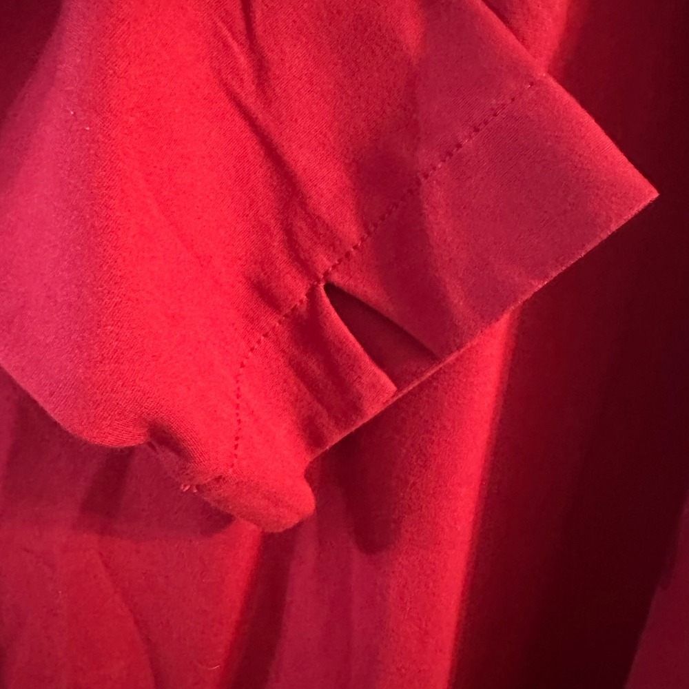J Jill Ponte Knit Dress Red 3/4 Sleeve Flounce Hem Corporate Holiday‎ Size Large - Picture 2 of 6